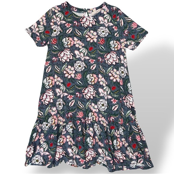 LOFT Lotus Floral Flounce Swing Dress - Picture 1 of 14
